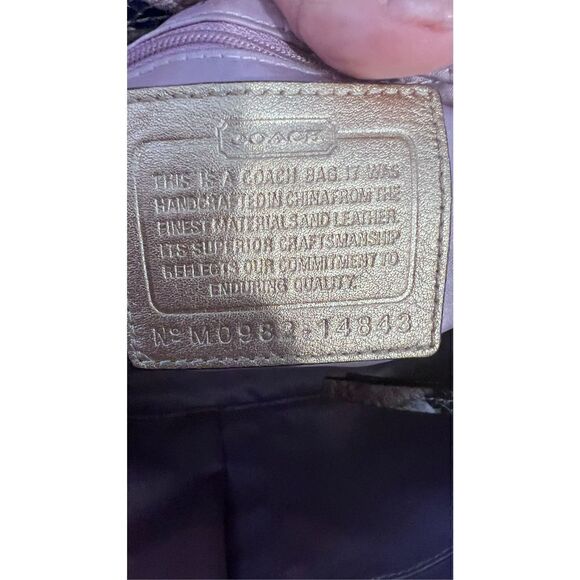 COACH GOLD IVORY ZEBRA RAFFIA STRAW TOTE SHOULDER BAG LIMITED EDITION - Picture 10 of 12